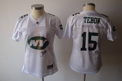 Jets #15 Tim Tebow White 2011 Women's Fem Fan Stitched NFL Jersey - Click Image to Close